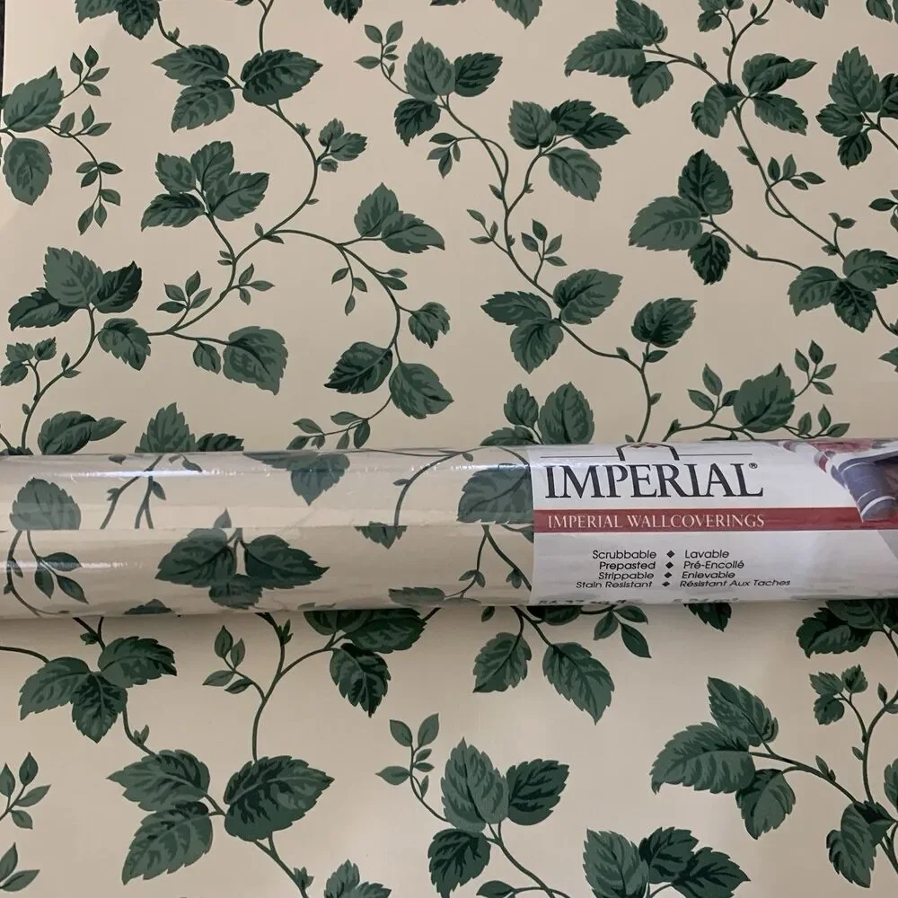 Vintage IVY LEAF VINE PREPASTED Wallpaper IMPERIAL Botanical 20.5 in. x 11 yds.